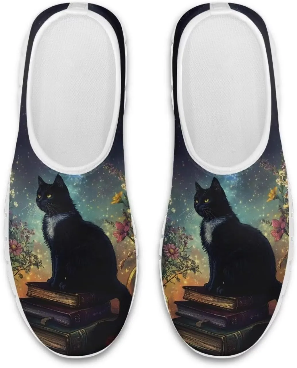 Women's Walking Travel Shoes Flower Shoses Slip On Casual Loafers Lightweight Comfort Art Painted Fashion Sneaker US Size 5.5-11.5