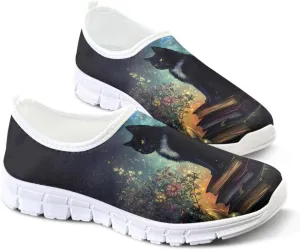 Women's Walking Travel Shoes Flower Shoses Slip On Casual Loafers Lightweight Comfort Art Painted Fashion Sneaker US Size 5.5-11.5