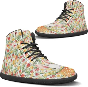 Women's Wide Barefoot Sneakers St. Patrick's Day Shoes High-top Zero Drop Comfort Flats Walking Shoes Easter Shoe Size 6-12.5