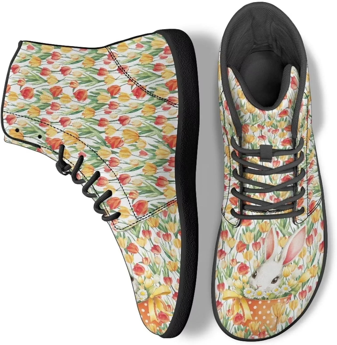 Women's Wide Barefoot Sneakers St. Patrick's Day Shoes High-top Zero Drop Comfort Flats Walking Shoes Easter Shoe Size 6-12.5