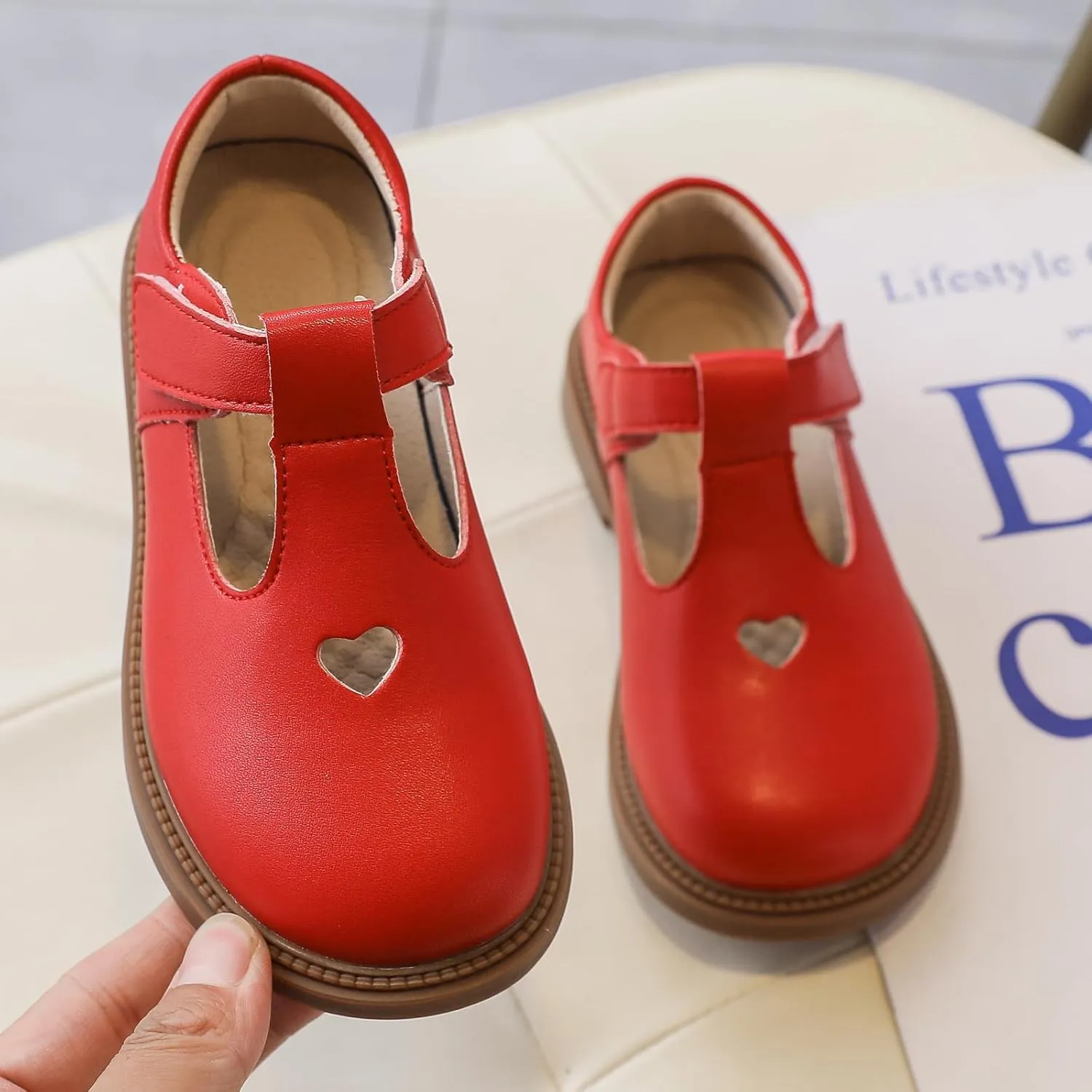 WUIWUIYU Girls Princess Oxfords Halloween Shoes T-Strap Casual Walking School Uniform Dress Mary Jane Flats