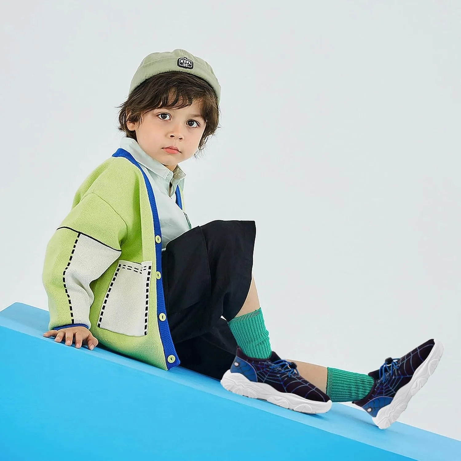 xinran & shengli Kids Boys Tennis Running Sneakers Girls Slip on Shoes Athletic Lightweight Gym Walking School Sport Shoes Toddlers Little Big Kids
