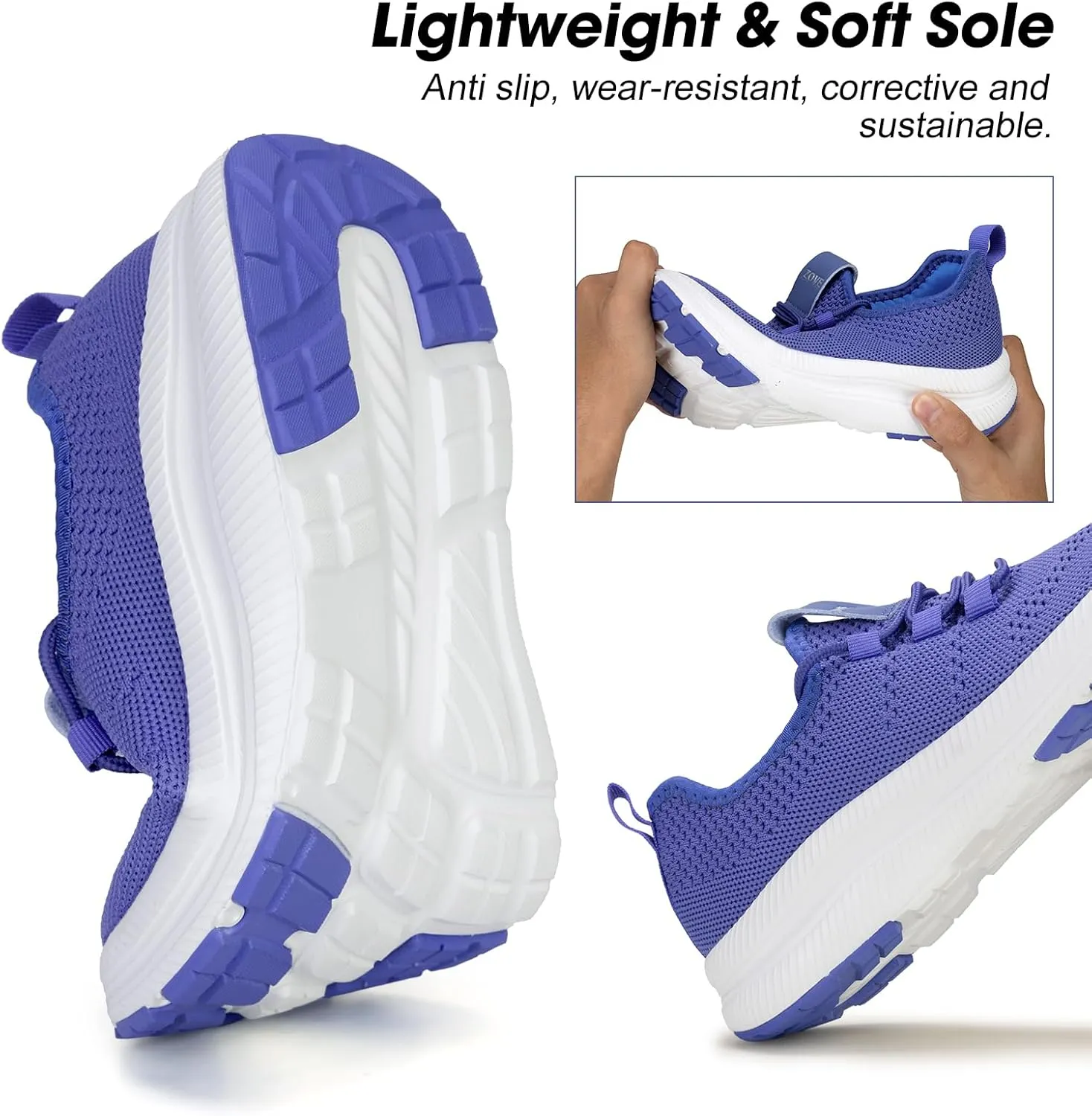 ZOVE Wide Toe Box Shoes Women Extra Wide Width Sneakers Ultra Light Road Running Shoes Non-Slip Tennis Sneakers Breathable Walking Athletic