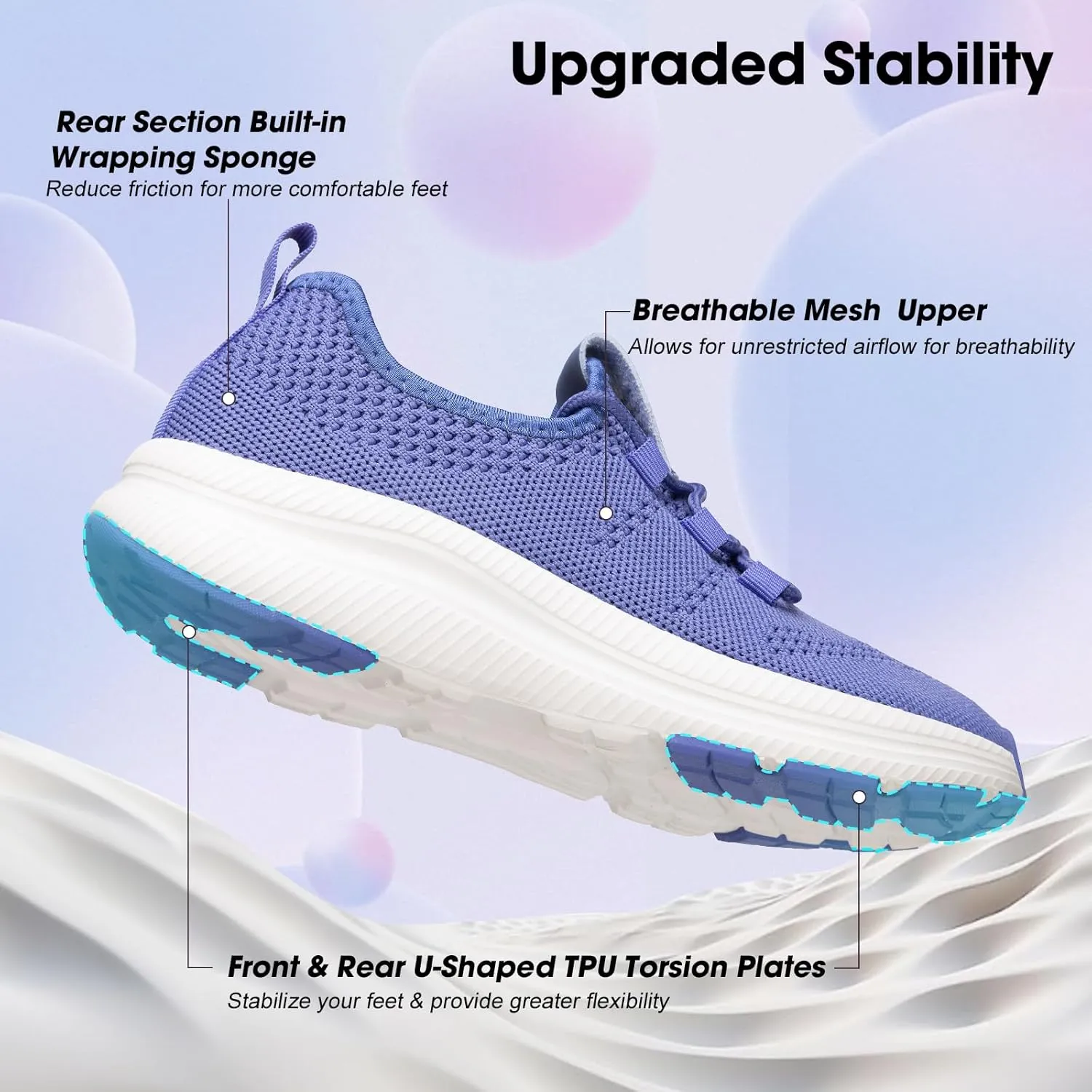ZOVE Wide Toe Box Shoes Women Extra Wide Width Sneakers Ultra Light Road Running Shoes Non-Slip Tennis Sneakers Breathable Walking Athletic
