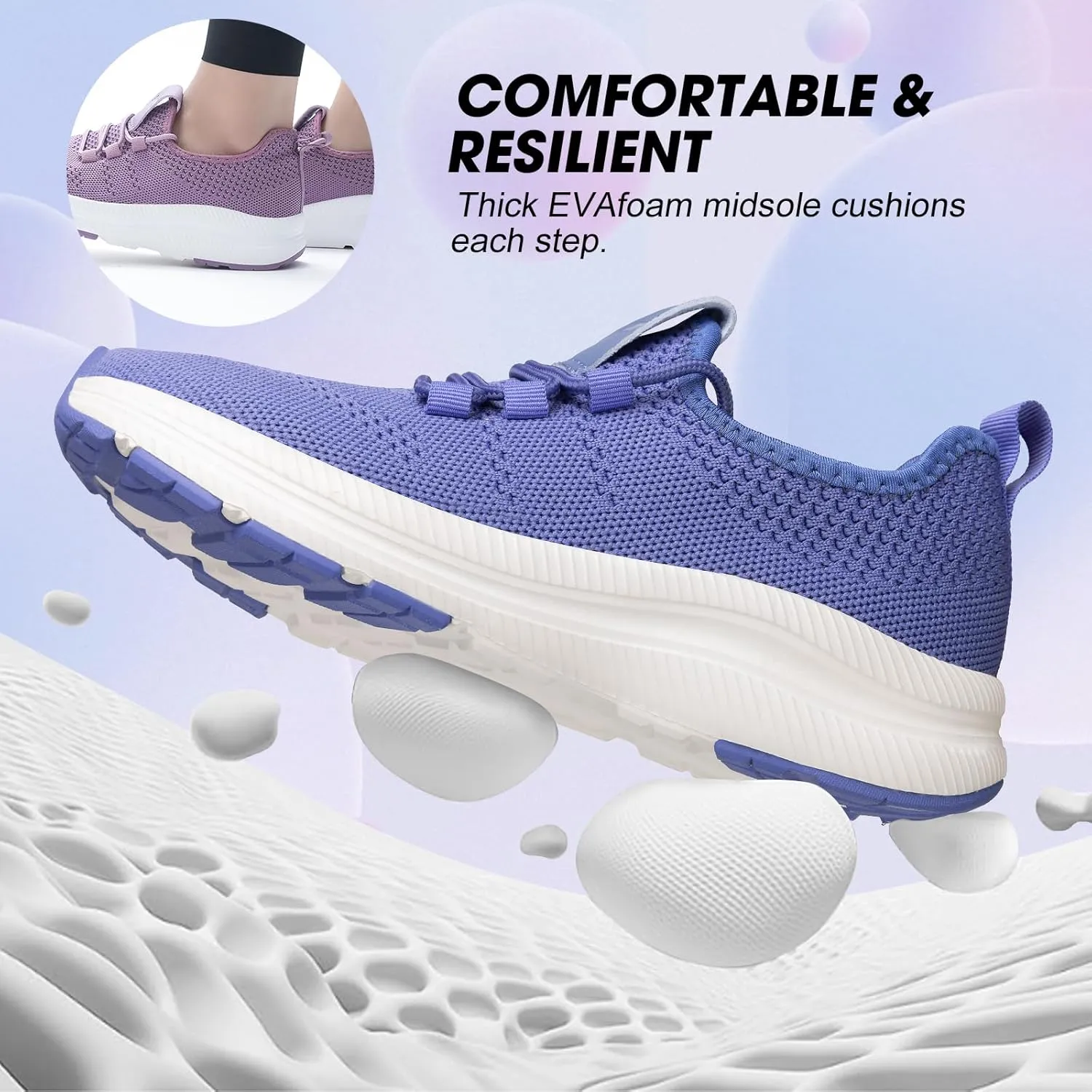 ZOVE Wide Toe Box Shoes Women Extra Wide Width Sneakers Ultra Light Road Running Shoes Non-Slip Tennis Sneakers Breathable Walking Athletic
